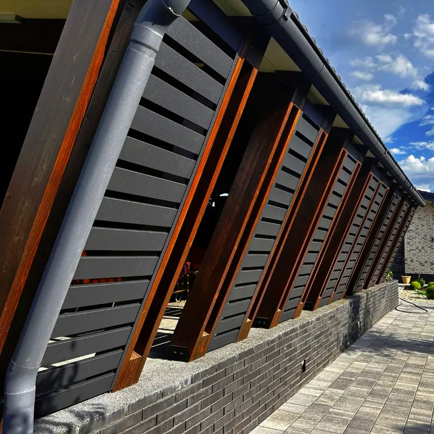 Фото 3 беседка из металлопланкена RoofTop Бархат RAL7024 Серый Графит