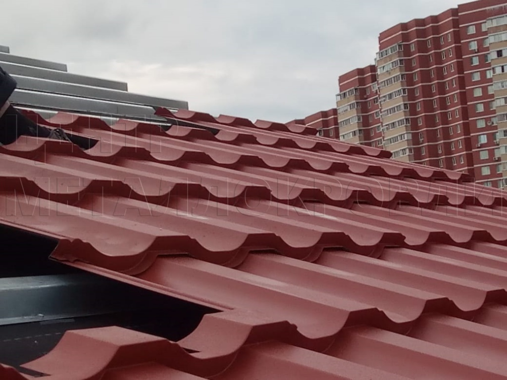 Металлочерепица Геркулес 8004 терракотовый Стальной Бархат от Центра Металлокровли в Курске