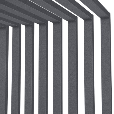 Декоративные рейки металлические RAL7024 МАТТЕ Серый Графит на стенах и потолке в сборе