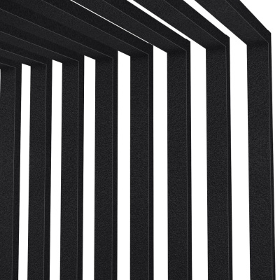 Декоративные рейки металлические RAL9005 МАТТЕ Черный на стенах и потолке в сборе